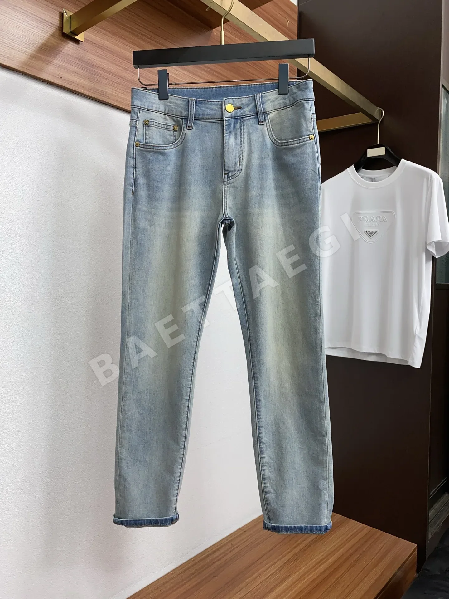 로로피아나 데님 크롭 남성 바지 상세 이미지 2