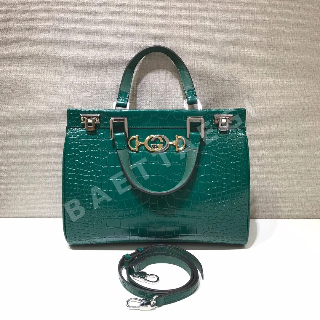 구찌 즈미 크로커다일 엠보싱 가죽 핸드백 138072