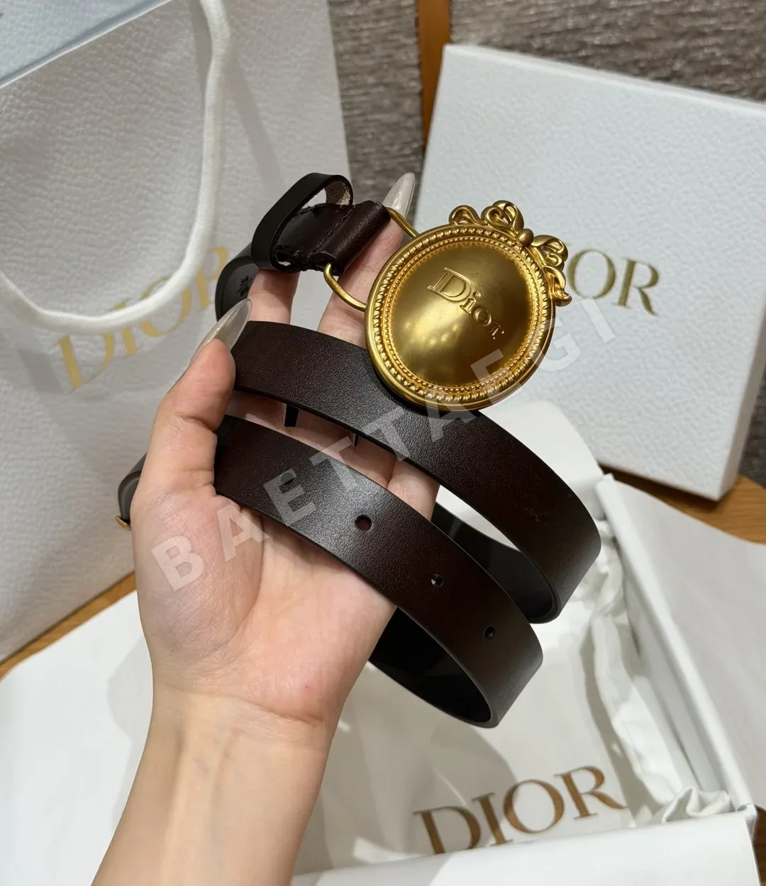 디올 메다용 벨트 25mm 소가죽 벨트 상세 이미지 2