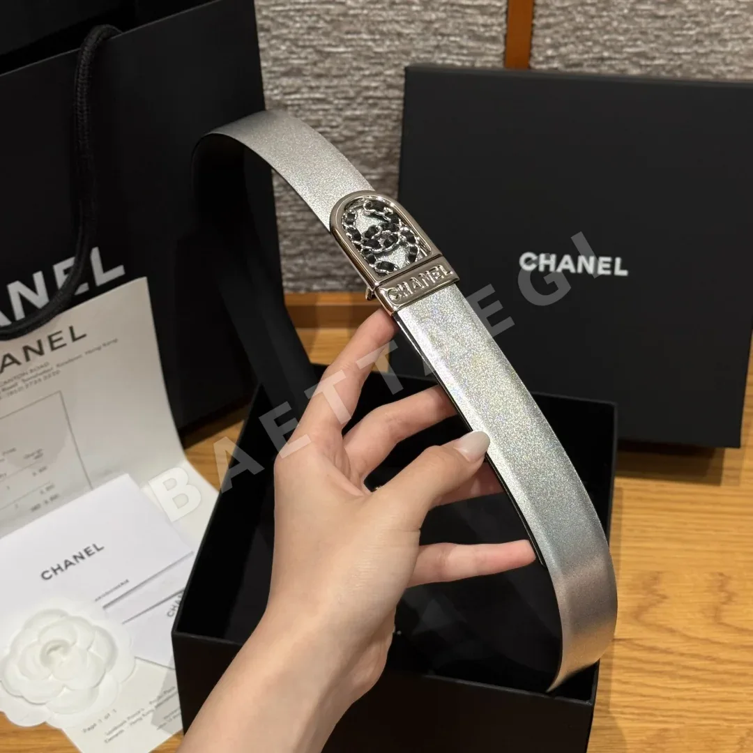 샤넬 양면 소가죽 더블 C 체인 벨트 상세 이미지 4
