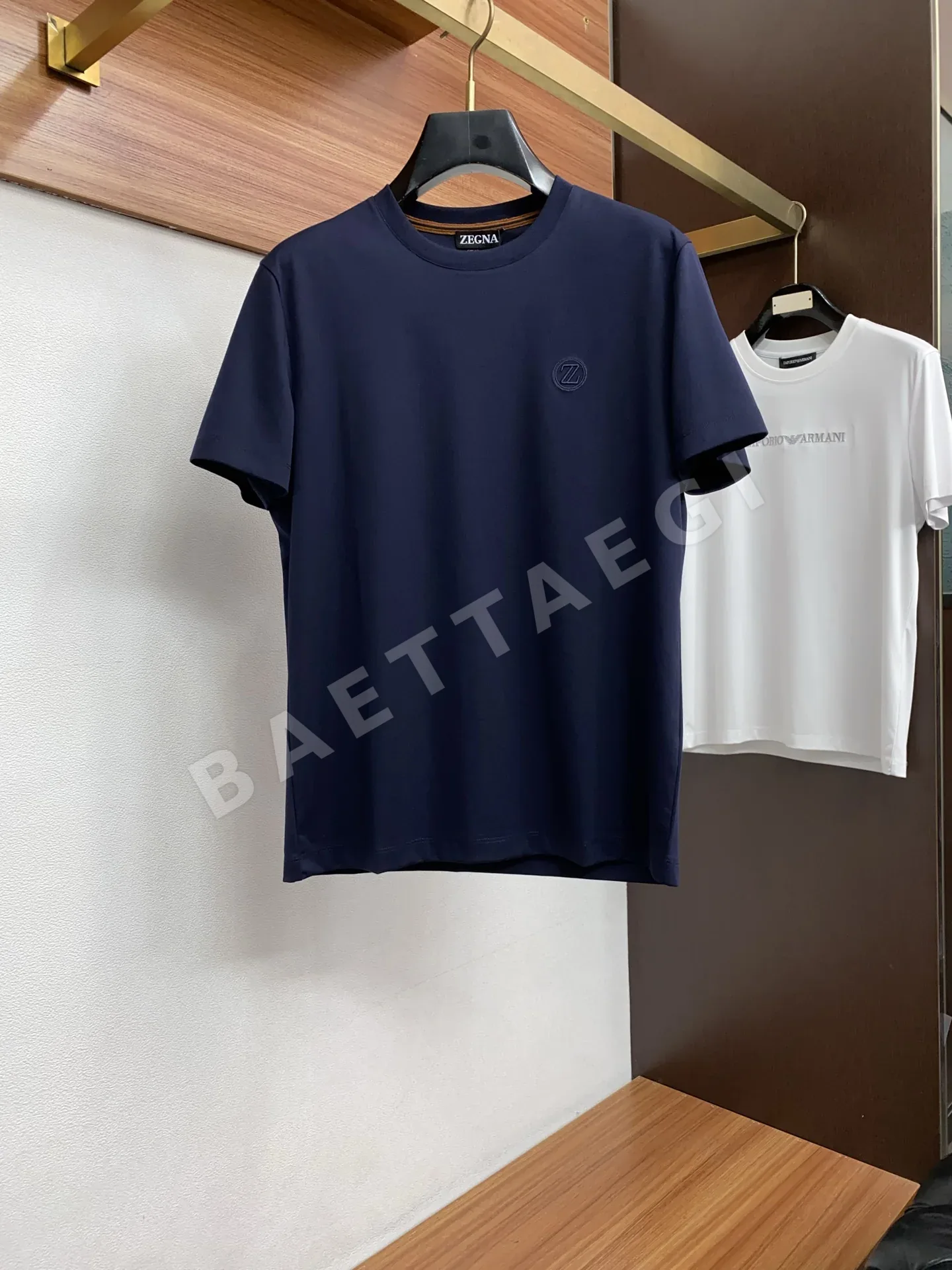 제냐 머서라이즈드 코튼 남성 반팔 티셔츠 49630