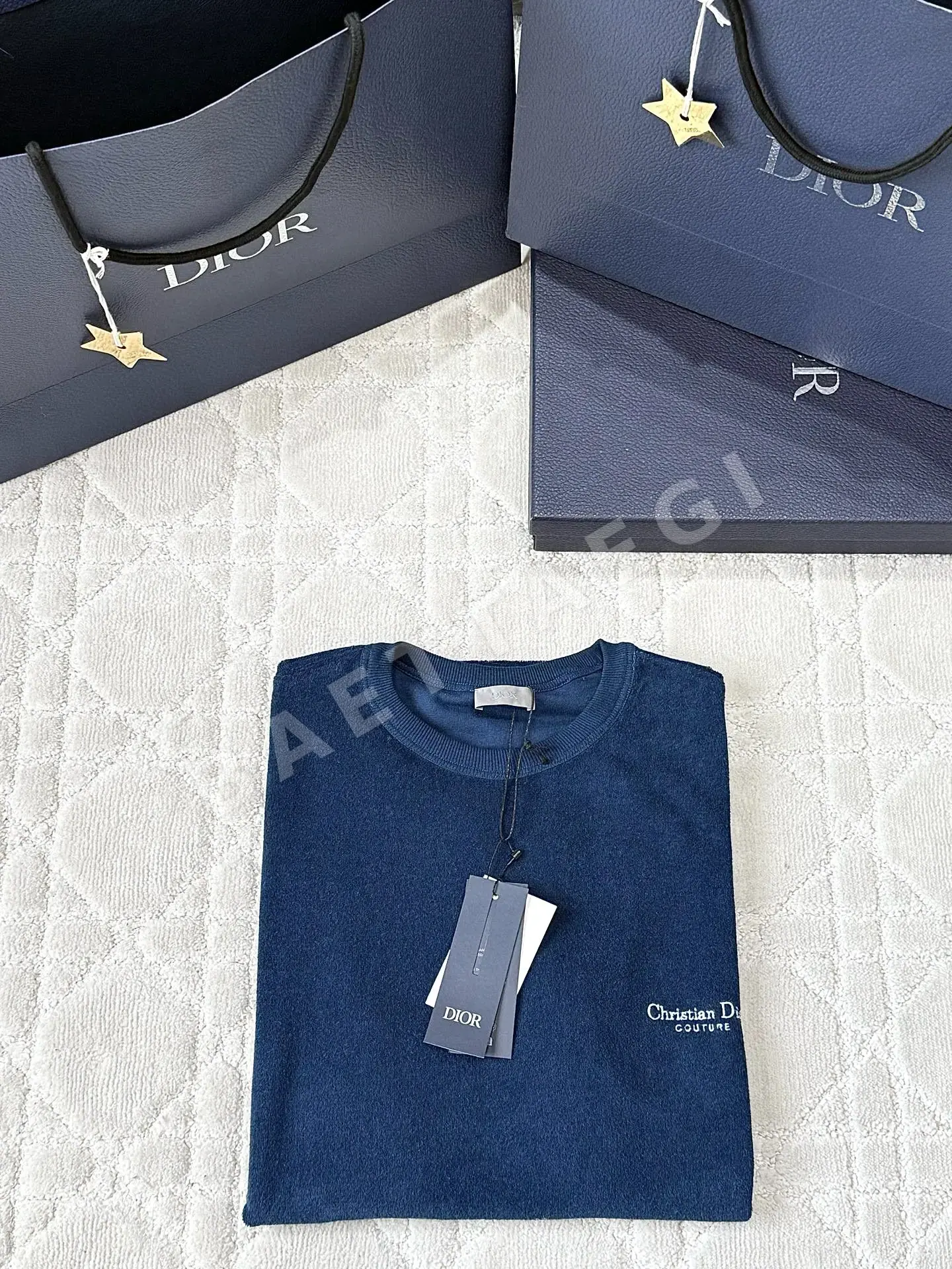 디올 테리 크로스 로고 반팔 티셔츠 상세 이미지 3