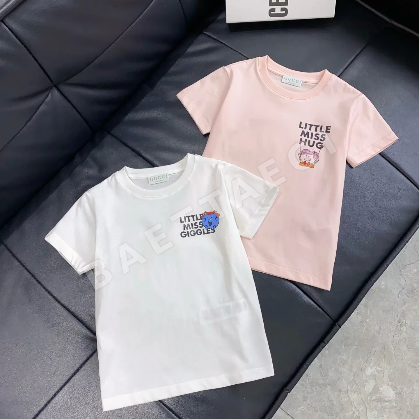 구찌 카툰 캐릭터 로고 프린트 키즈 반팔 티셔츠 상세 이미지 2