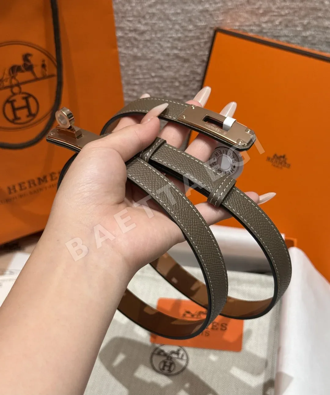 에르메스 켈리 버클 엡슨 카프스킨 벨트 상세 이미지 4