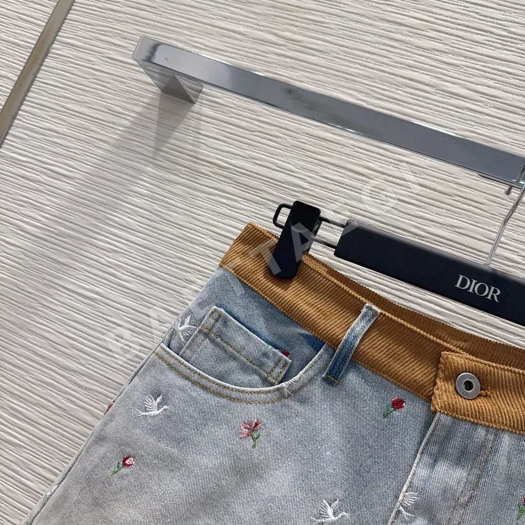 디올 발효 워시 코튼 데님 여성 바지 상세 이미지 3