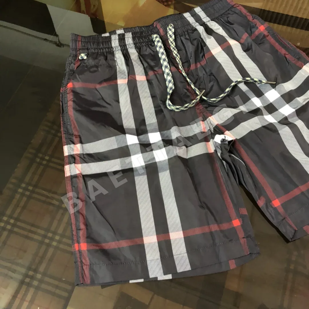 버버리 체크 패턴 메시 안감 남성 반바지 상세 이미지 4