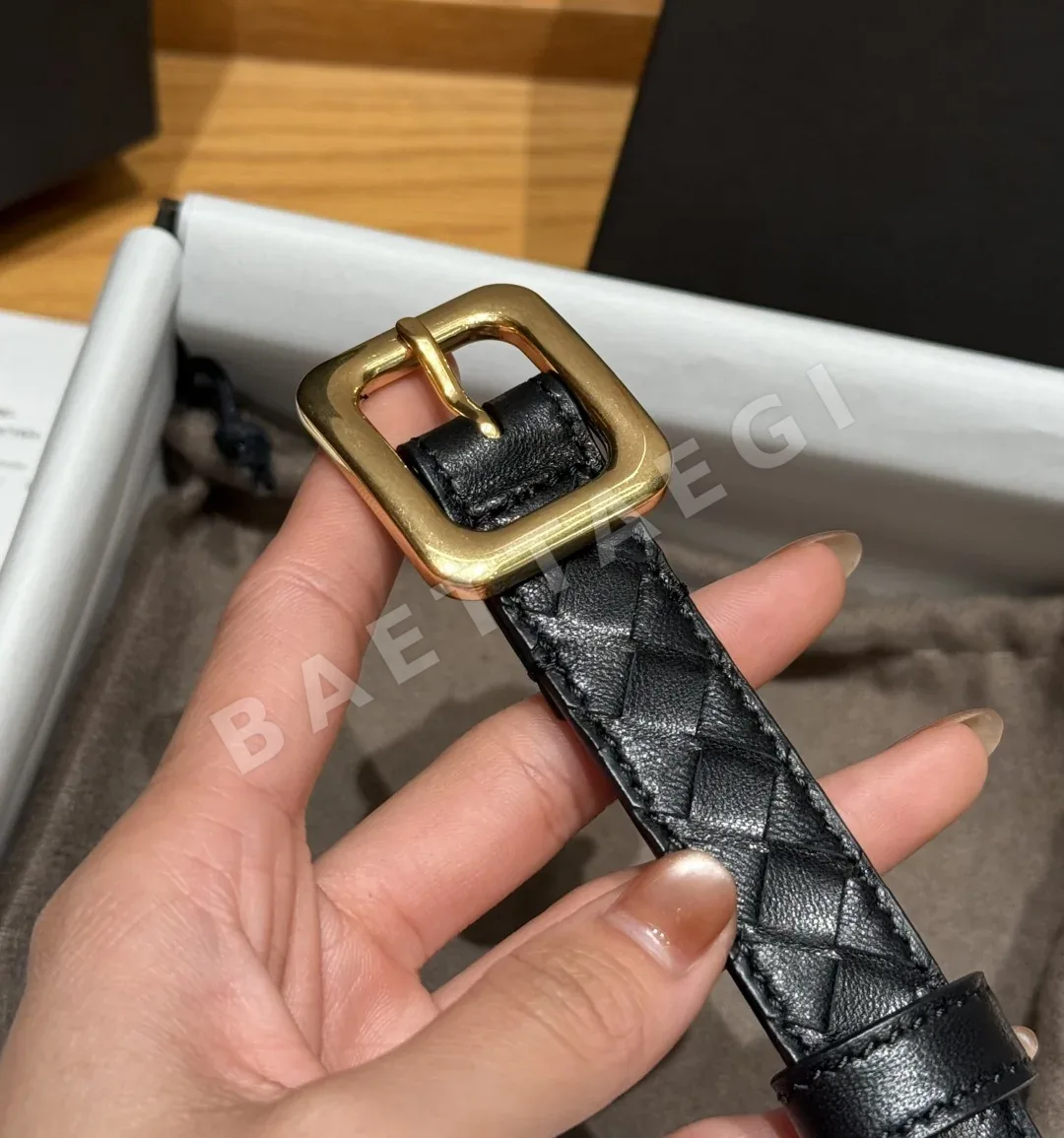 보테가베네타 피코탄 인트레차토 소가죽 벨트 20MM 상세 이미지 8