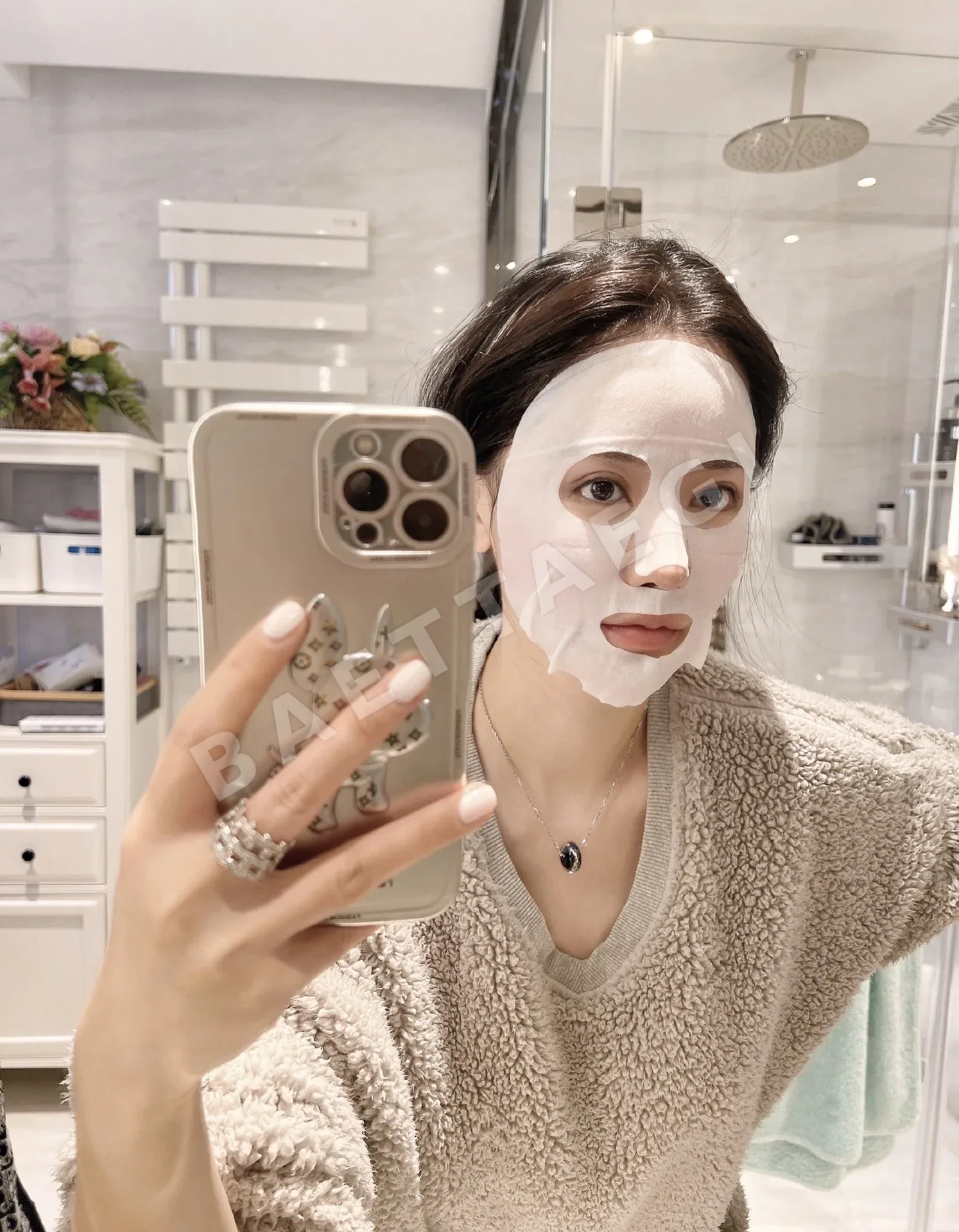 에르메스 물결 디자인 금도금 실버 반지 상세 이미지 7