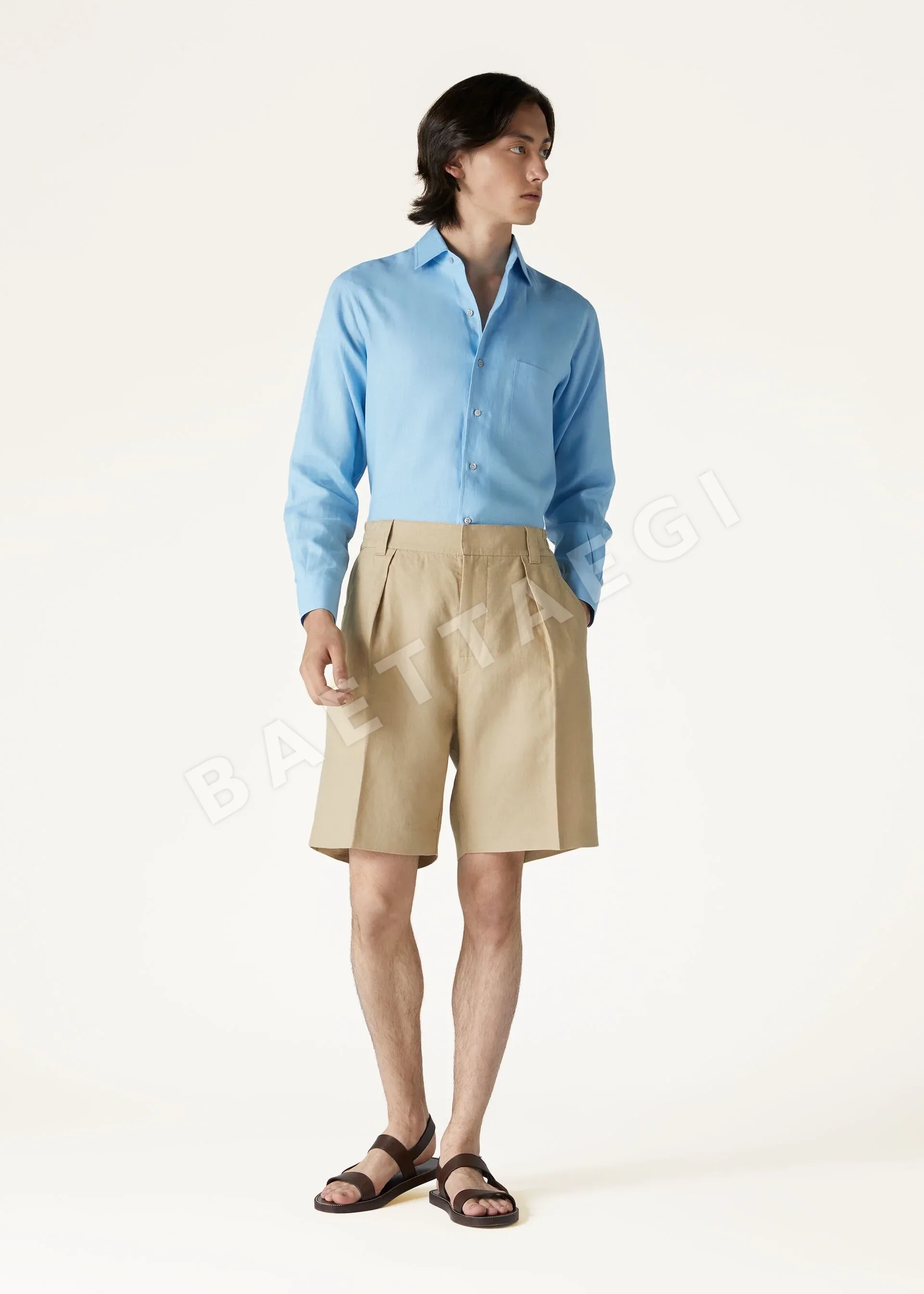 로로피아나 남성 린넨 긴팔 셔츠 상세 이미지 11