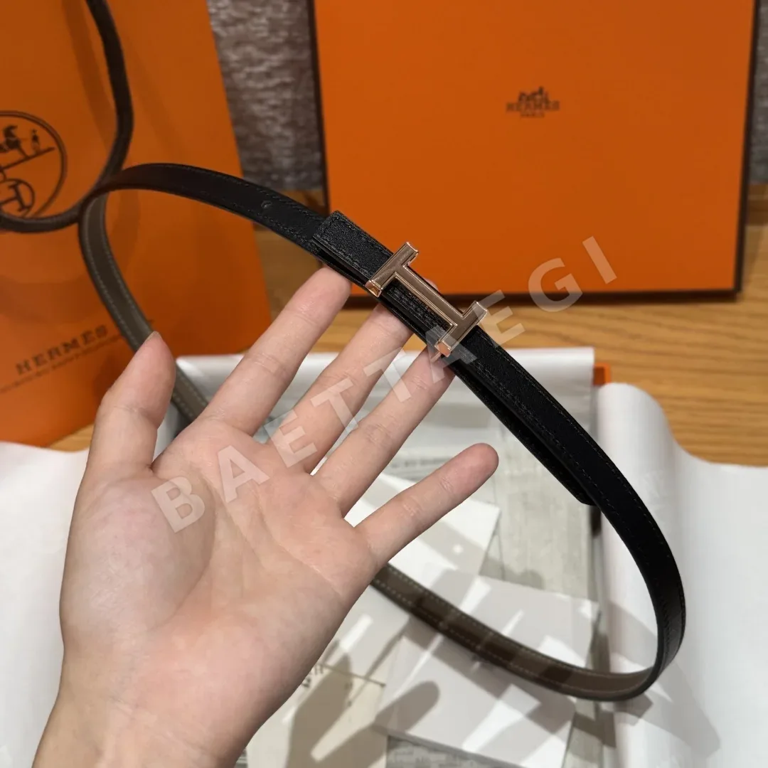에르메스 미니 H 버클 양면 가죽 벨트 상세 이미지 4