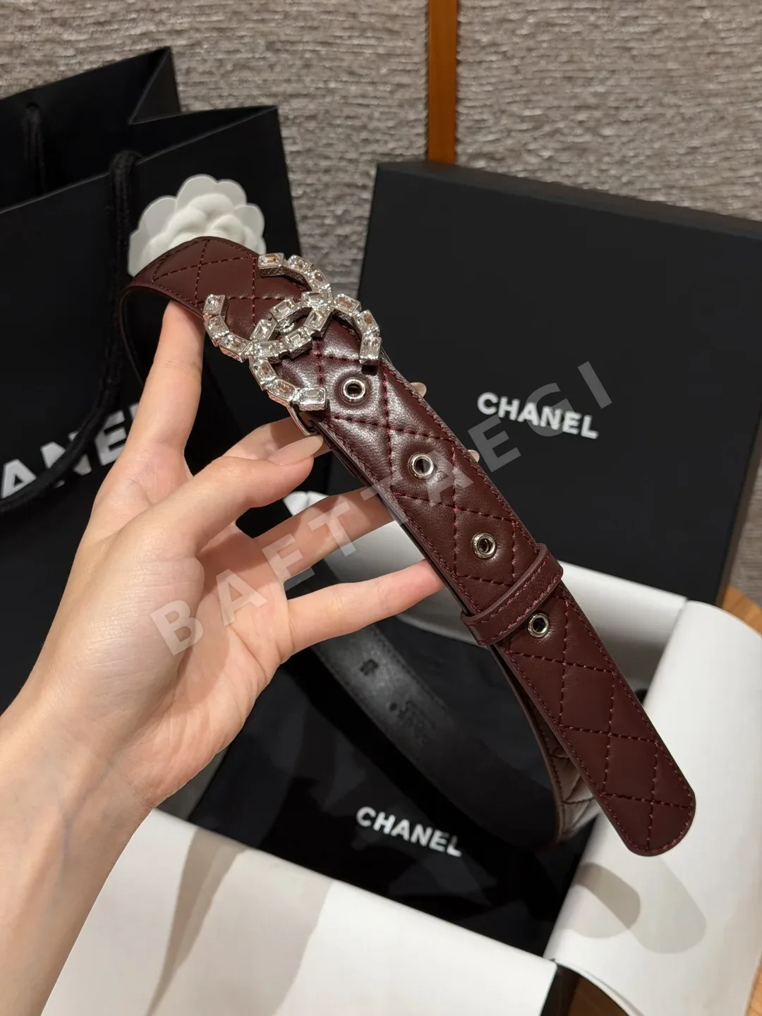 샤넬 가죽 더블 C 버클 벨트 상세 이미지 3