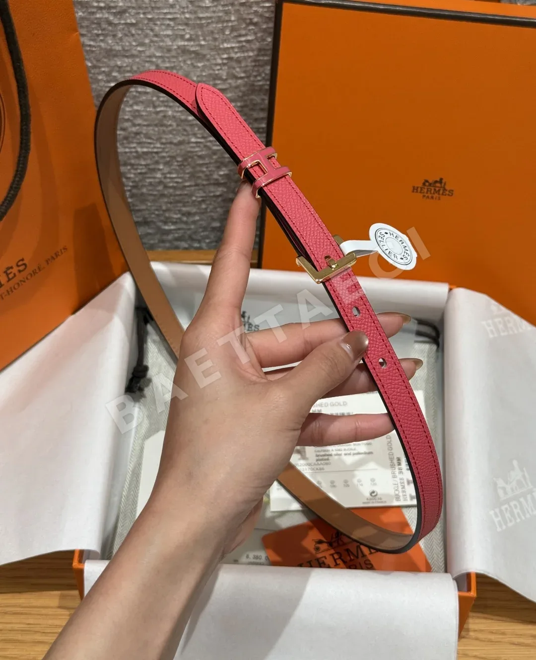 에르메스 팝 H 금도금 버클 에포손 카프스킨 벨트 상세 이미지 3