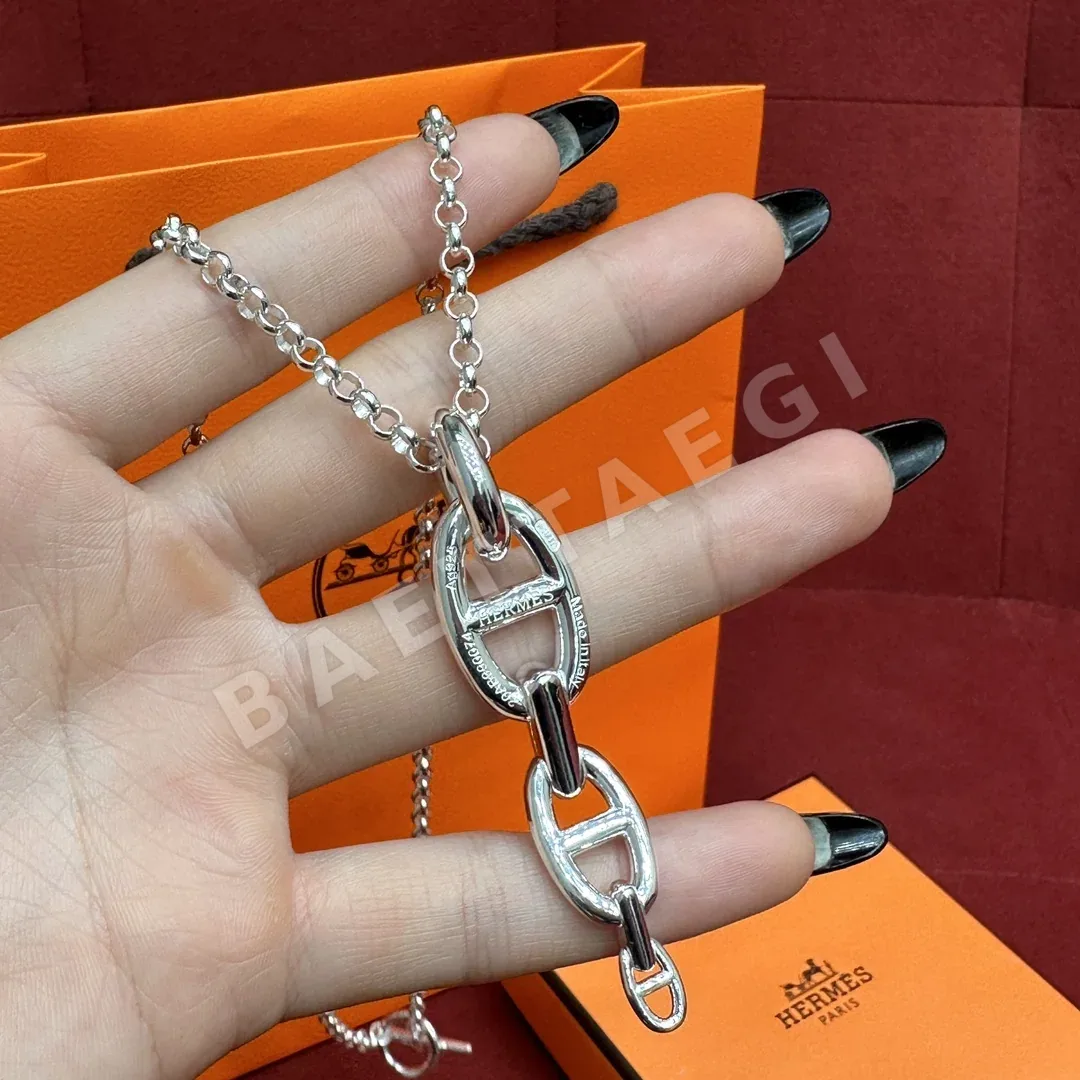 에르메스 앵커 체인 돼지 코 목걸이 178410