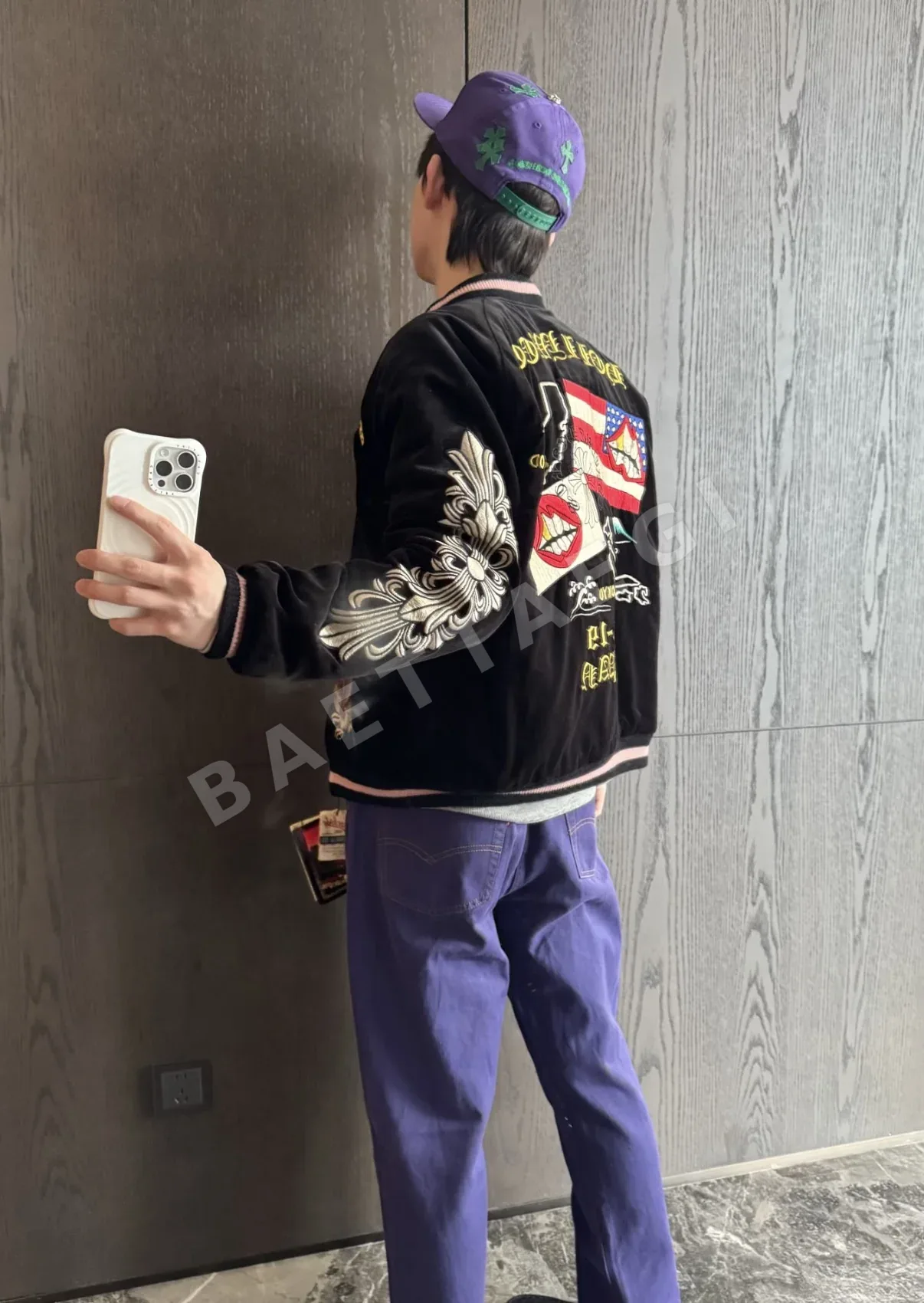 크롬하츠 보라색 십자 무늬 야구모자 상세 이미지 12