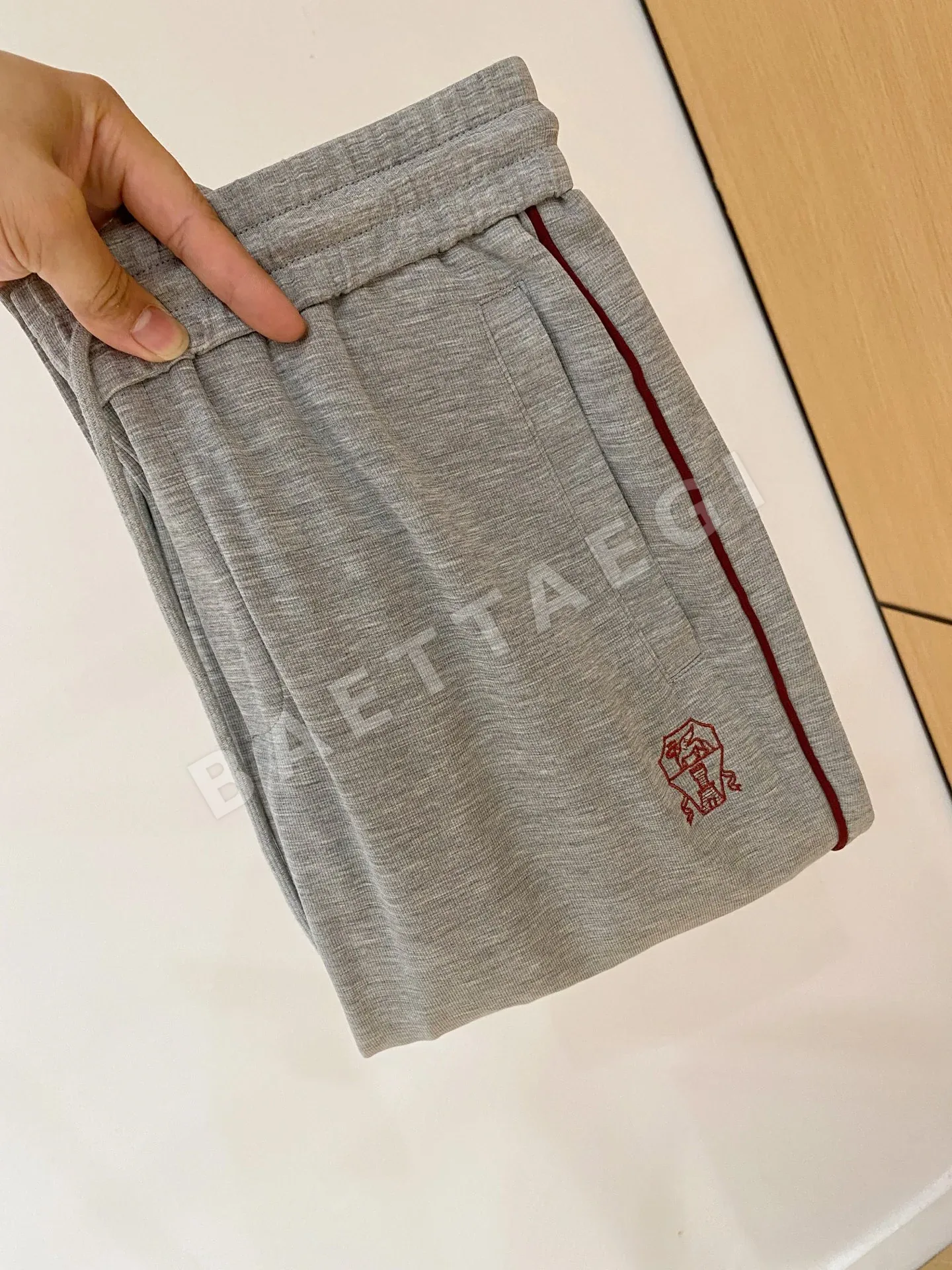 브루넬로쿠치넬리 에어리 라이스 그레인 체크 남성 바지 상세 이미지 11