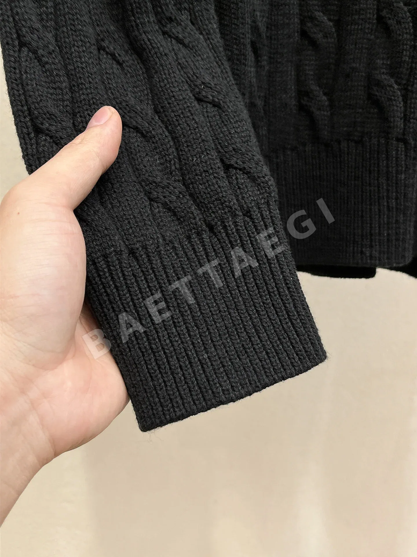 폴로 울 자수 로고 남성 긴팔 니트 상세 이미지 6