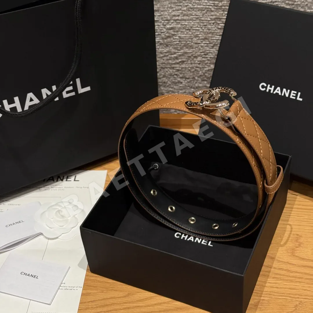 샤넬 더블 C 메탈 로고 램스킨 벨트 상세 이미지 2