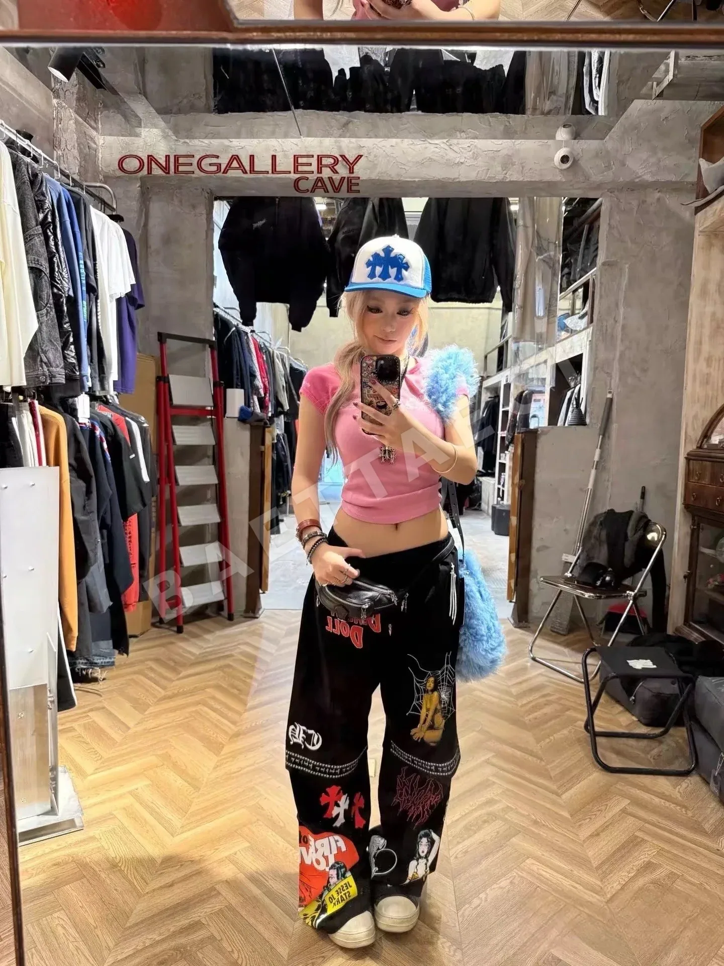 크롬하츠 그래피티 코믹 스트립 여성 바지 상세 이미지 1