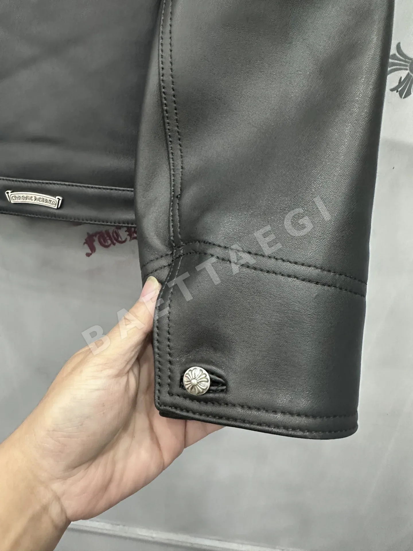크롬하츠 블랙 불꽃 시어스킨 가죽 자켓 상세 이미지 5