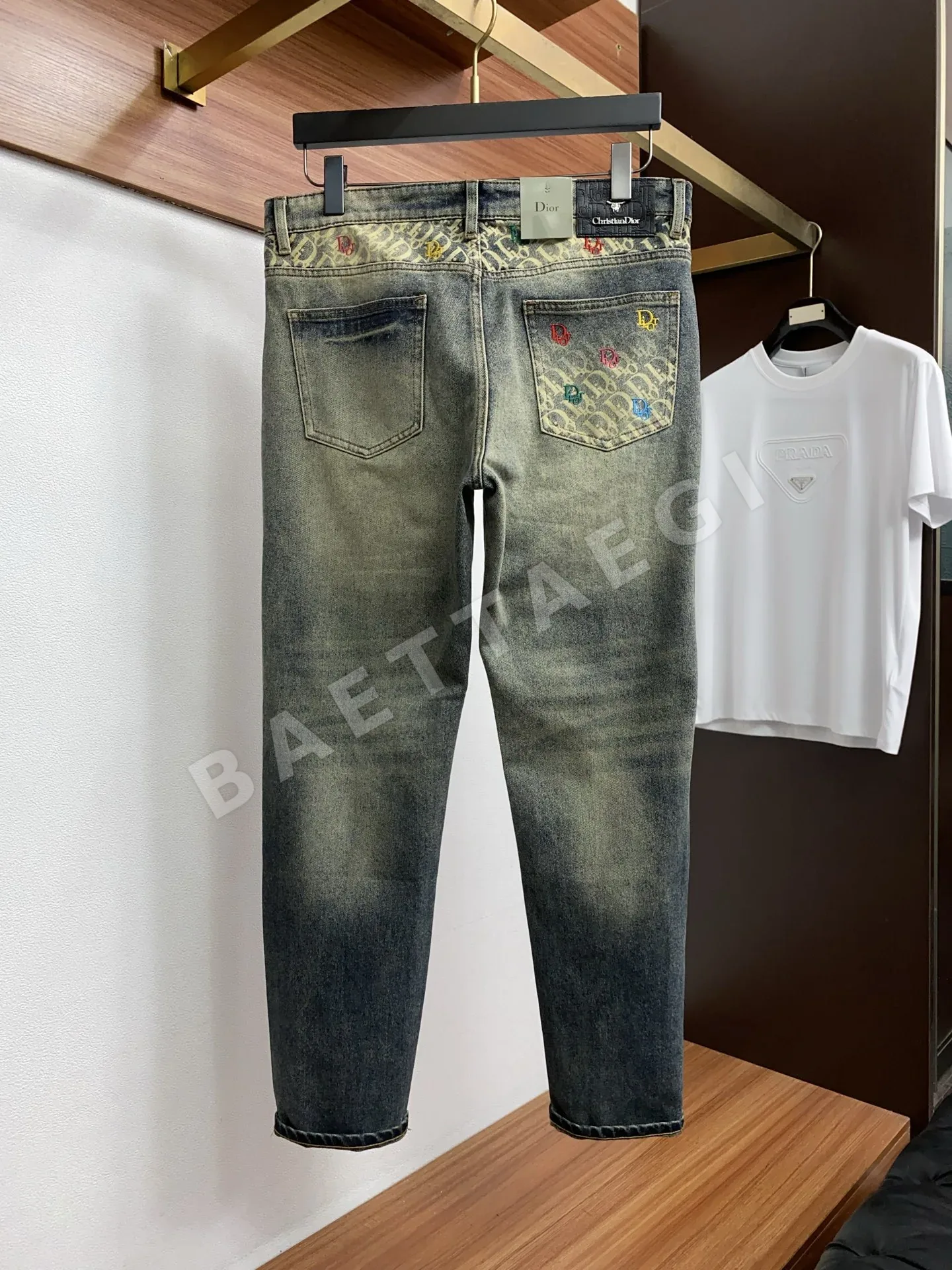 디올 슬림 핏 스트레치 남성 바지 상세 이미지 8