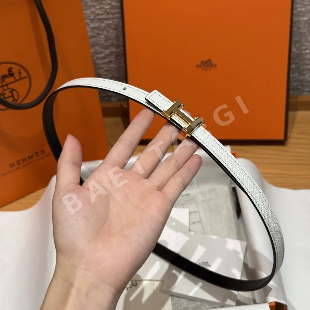 에르메스 미니 H 버클 양면 가죽 벨트 상세 이미지 3