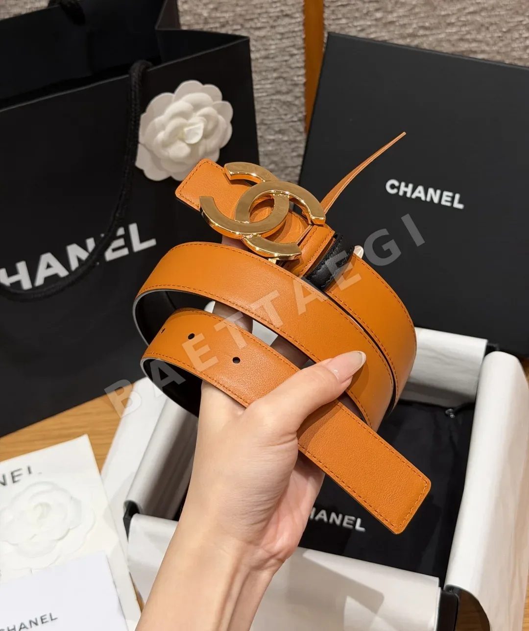 샤넬 더블 C 버클 카프스킨 벨트 상세 이미지 2