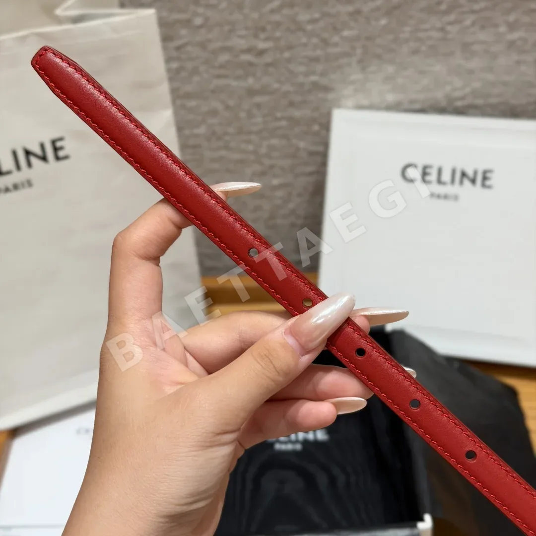 셀린느 레트로 타원형 버클 가죽 벨트 상세 이미지 9