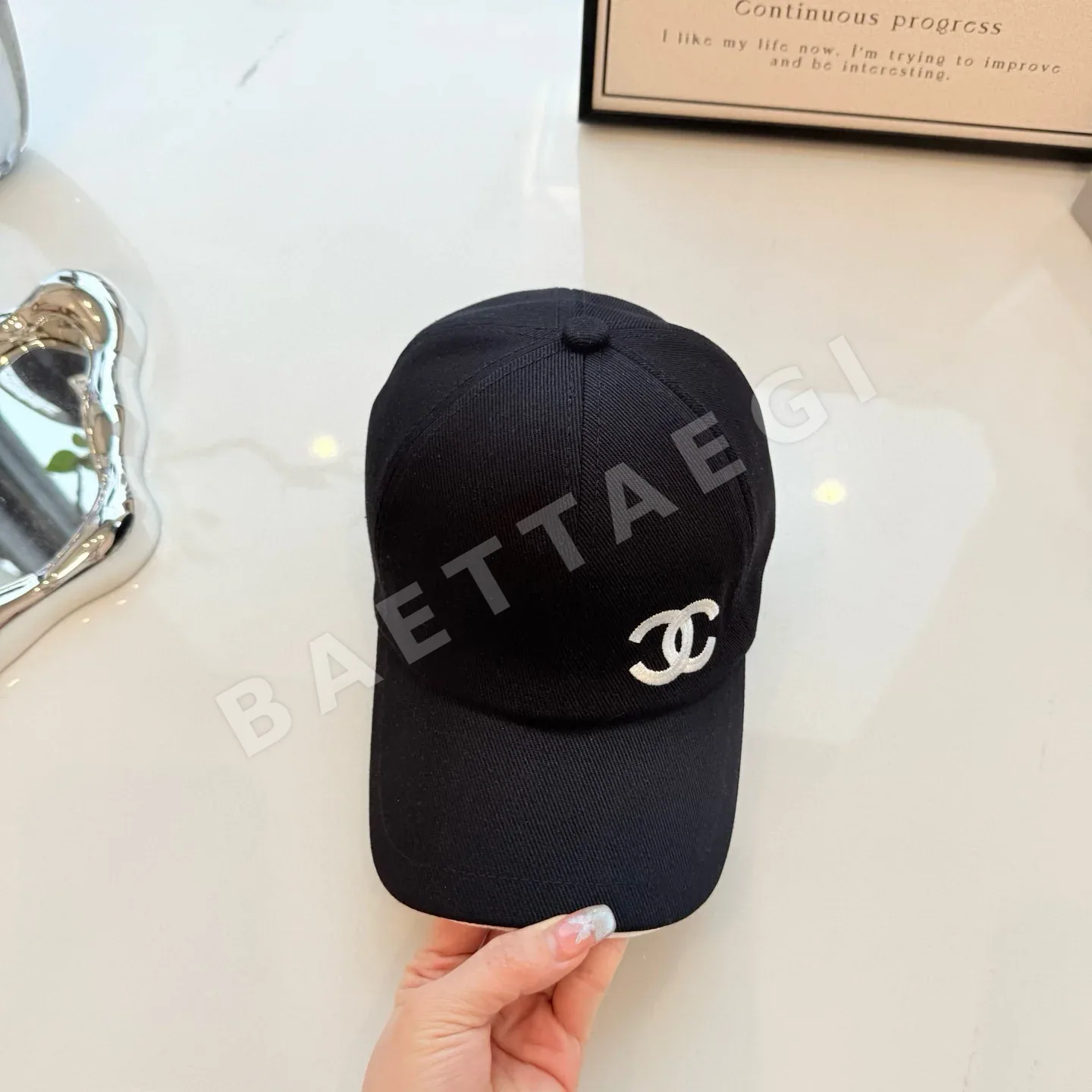 샤넬 트윌 더블 C 자수 야구모자 상세 이미지 8