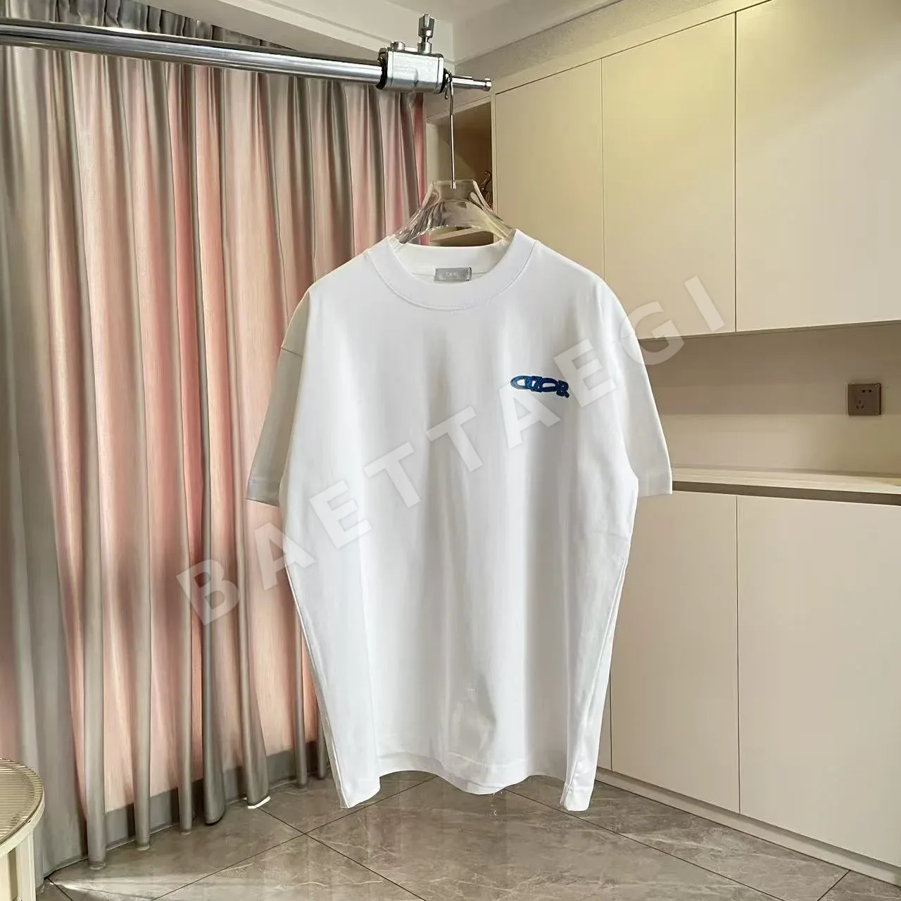디올 3D 실리콘 로고 남성 반팔 티셔츠 47484