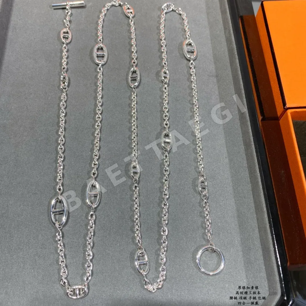 에르메스 돼지코 스털링 실버 목걸이 상세 이미지 8
