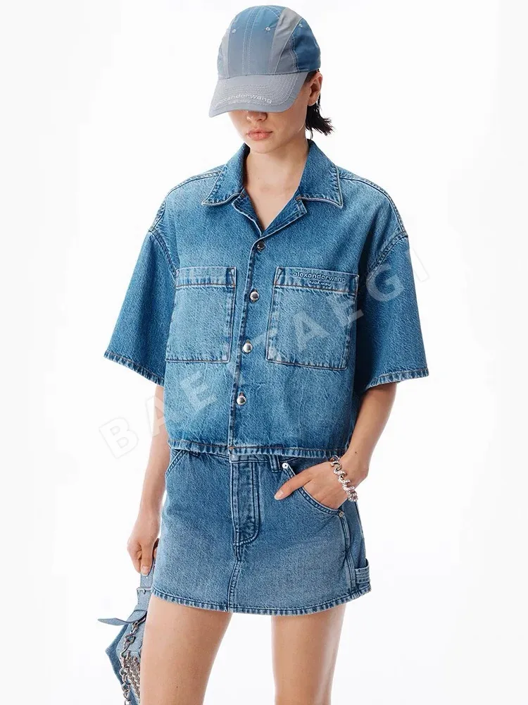 알렉산더왕 커스텀 워시드 데님 여성 스커트 상세 이미지 2