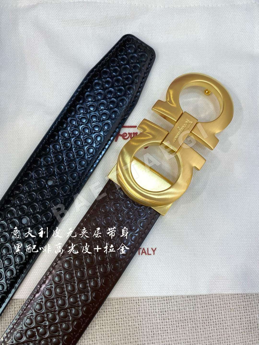 페레가모 천연 가죽 벨트 3.5 CM202500320 59515
