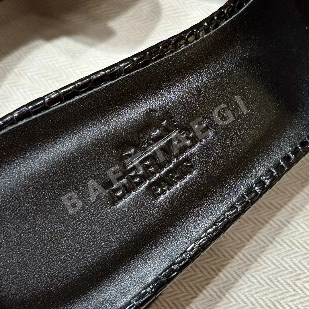 에르메스 오아시스 샌들 블랙 도마뱀 가죽 상세 이미지 5