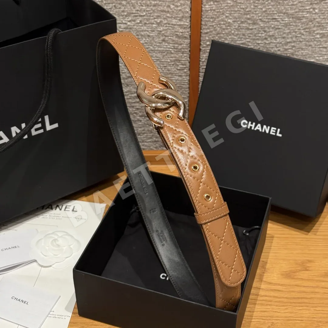 샤넬 램스킨 더블 C 메탈 로고 벨트 상세 이미지 4