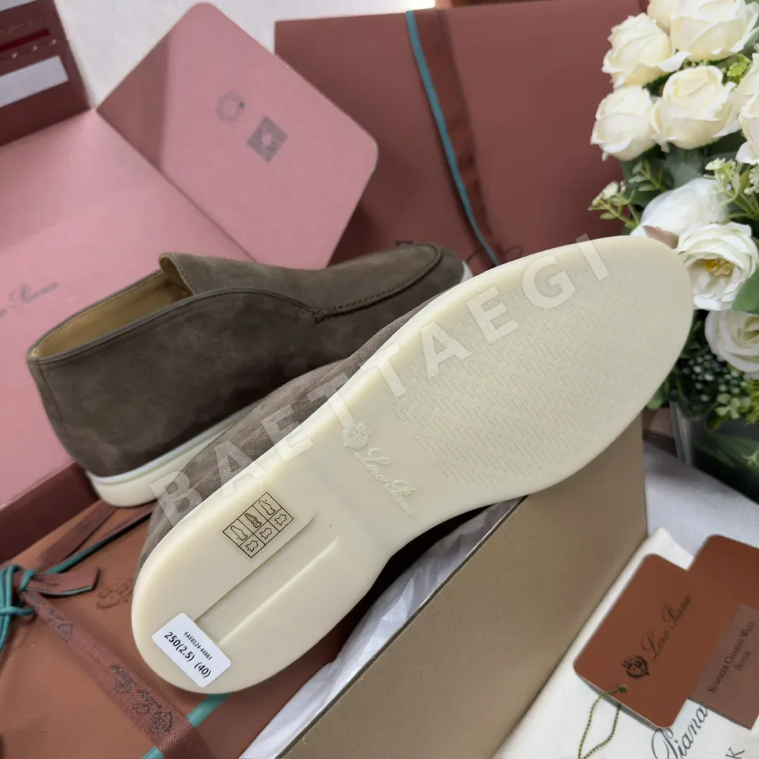 로로피아나 오픈워크 화이트 하이탑 로퍼 남성 신발 상세 이미지 8