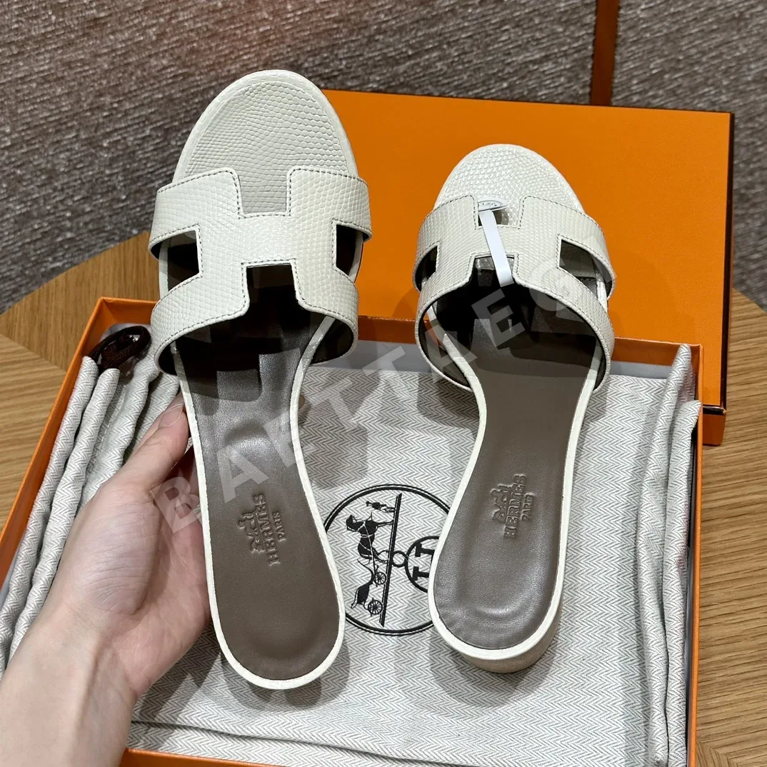 에르메스 오아시스 샌들 화이트 도마뱀가죽 상세 이미지 3