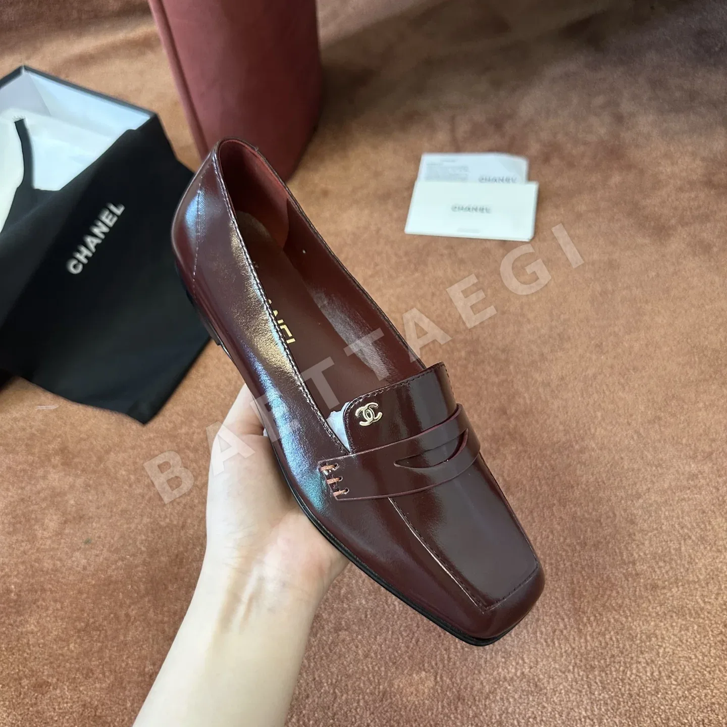 샤넬 26FW 버건디 컬러 로퍼 상세 이미지 3