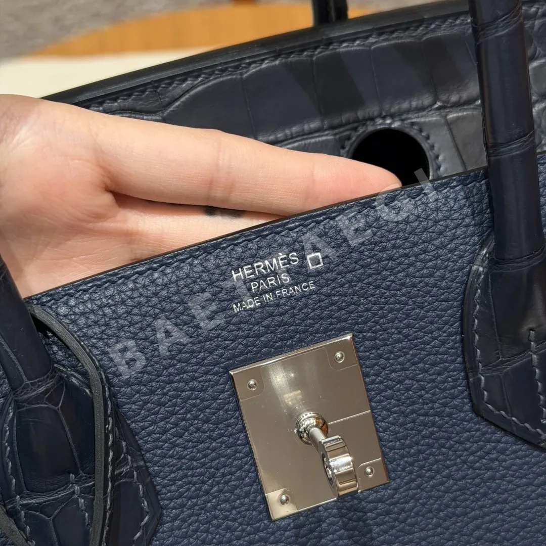 에르메스 버킨 30 블루 사파이어 가죽 가방 상세 이미지 7