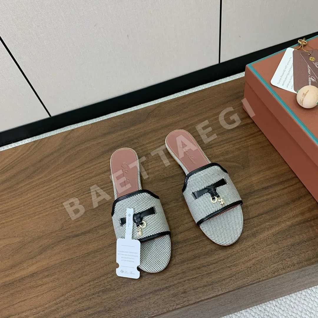로로피아나 컬러 블록 플랫 샌들 상세 이미지 2