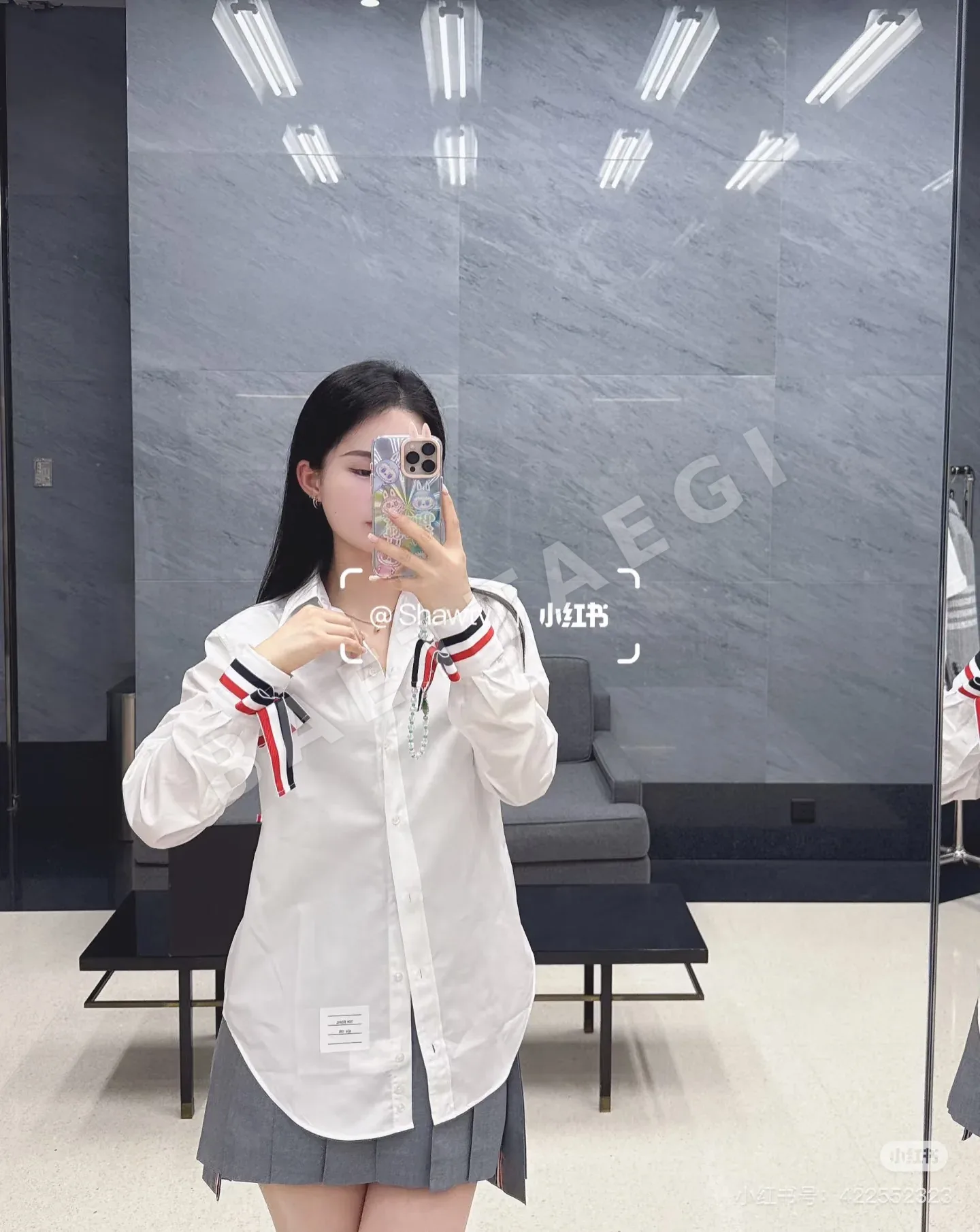 톰브라운 나비넥타이 리본 옥스포드 셔츠 여성용 127833