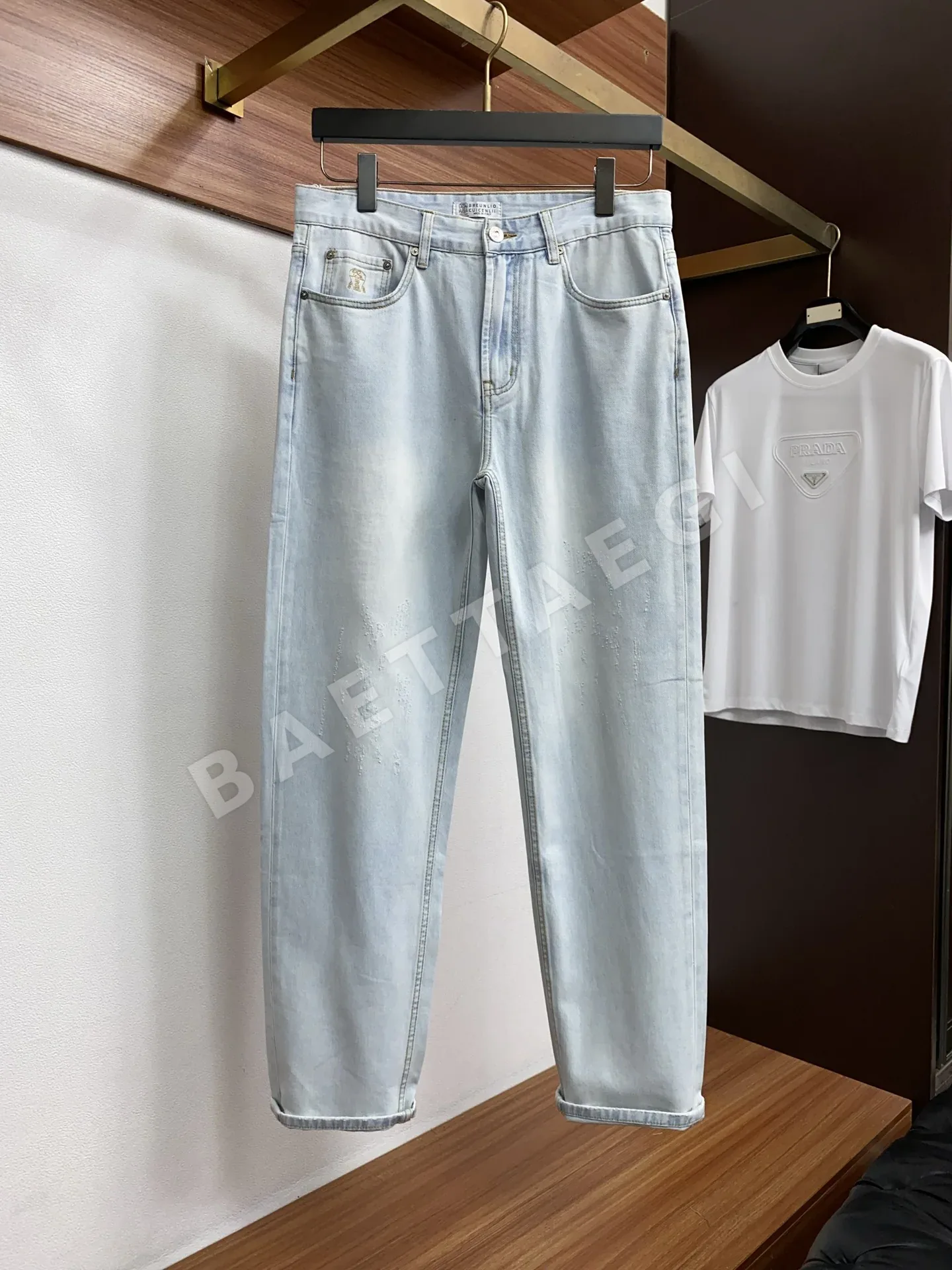 브루넬로쿠치넬리 데님 스트레치 남성 바지 상세 이미지 2