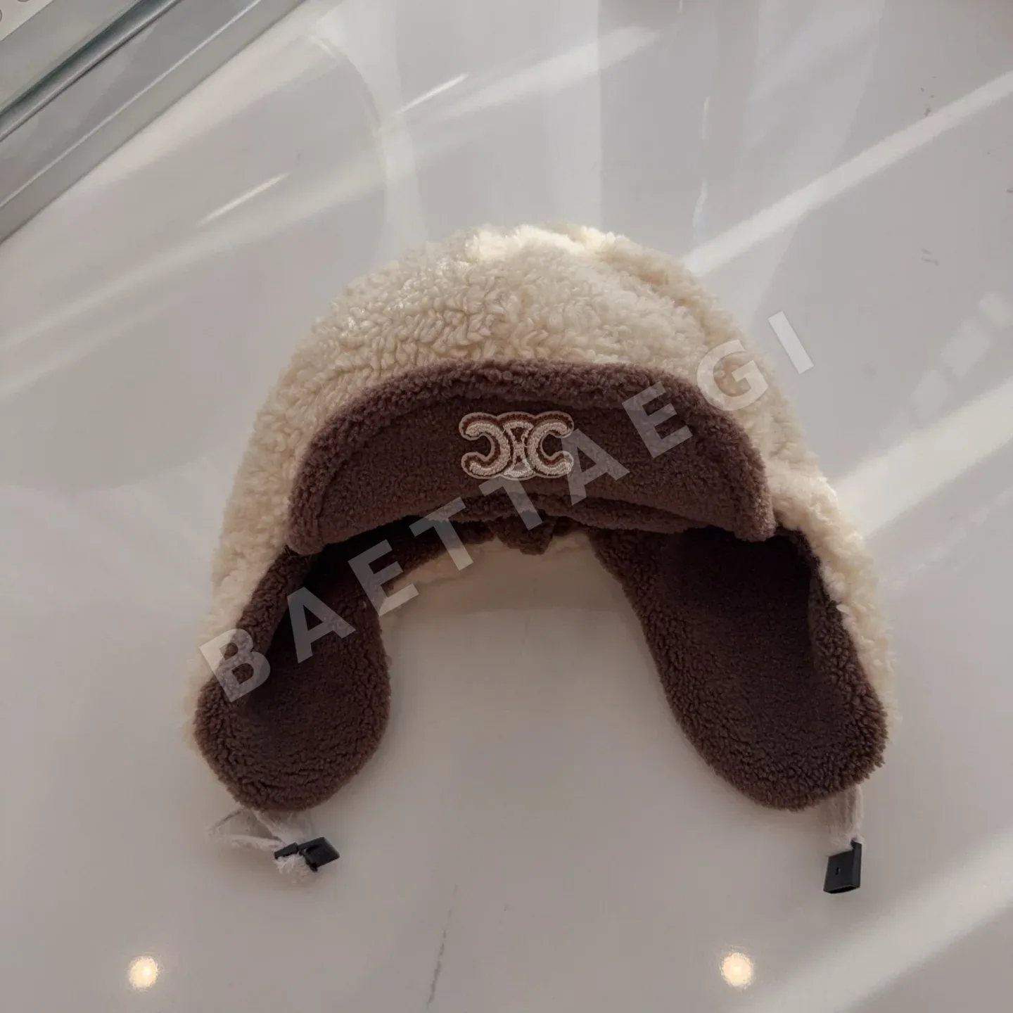 셀린느 컬러 블록 램울 이어머프 모자 상세 이미지 7
