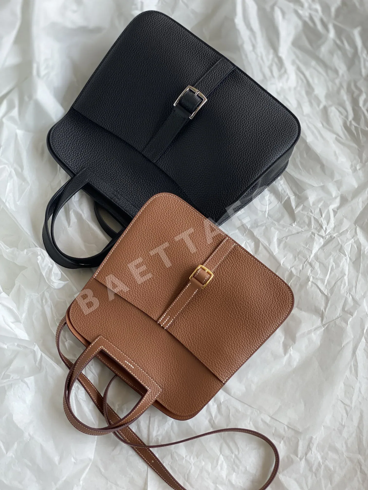 에르메스 블랙 라지 31 cm 가방 골든 브라운 스몰 25 cm 가방 상세 이미지 6