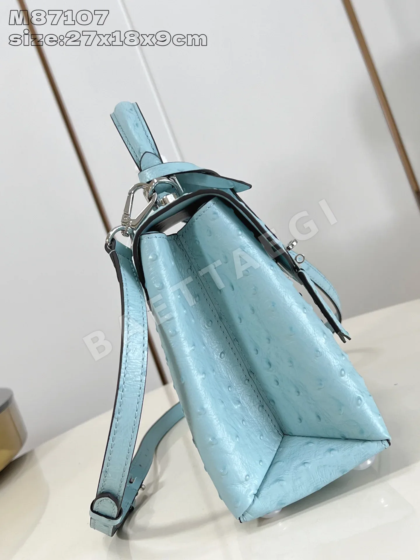 루이비통 라이트 블루 송아지가죽 스몰 핸드백 M87107 상세 이미지 4