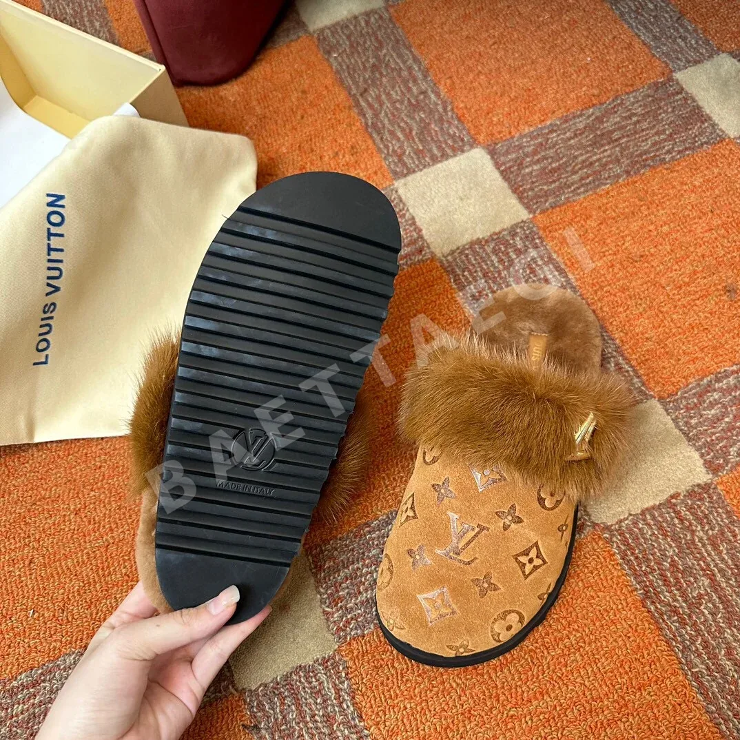 루이비통 밍크 퍼 플랫 샌들 3786 상세 이미지 5