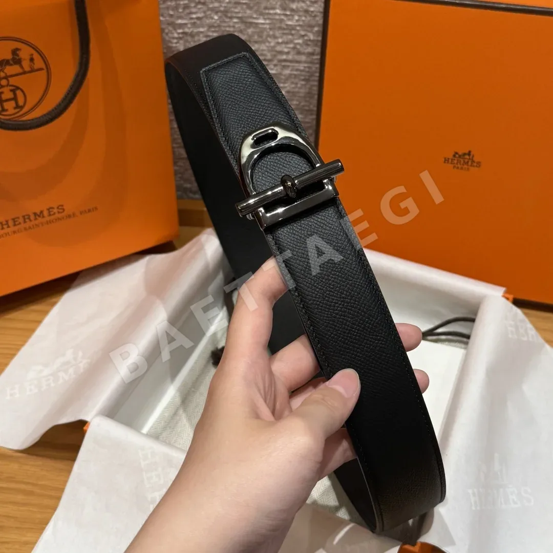 에르메스 베토네 당크르 아웃라인 양면 가죽 벨트 상세 이미지 5