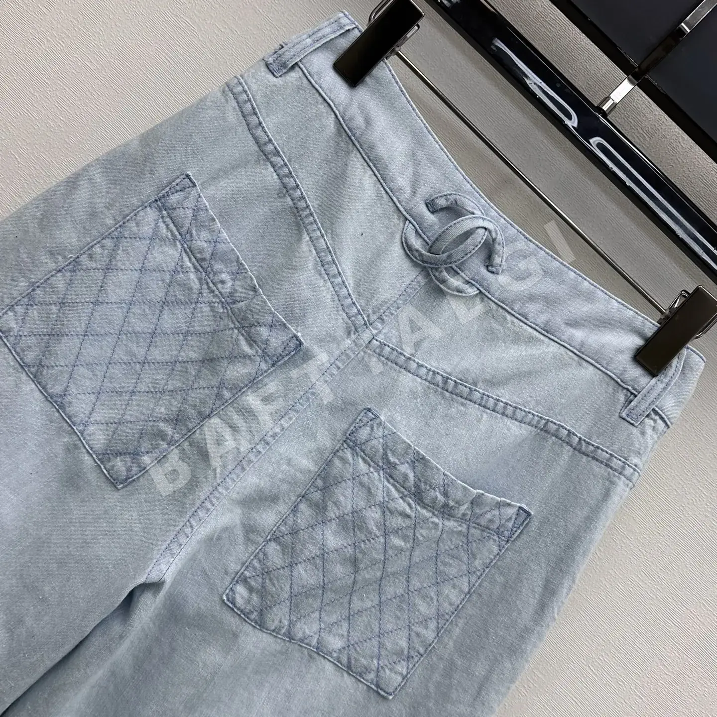샤넬 와이드 레그 데님 카프리 팬츠 상세 이미지 6