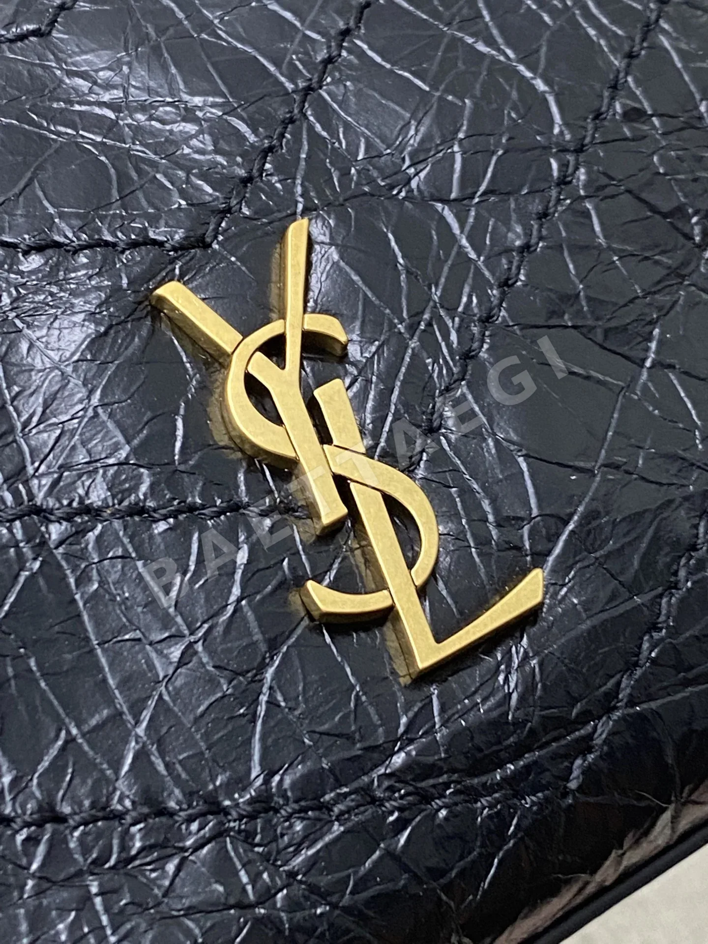 생로랑 오일 왁스 가죽 골드 YSL 로고 니키 미니 토트백 A0088 상세 이미지 5
