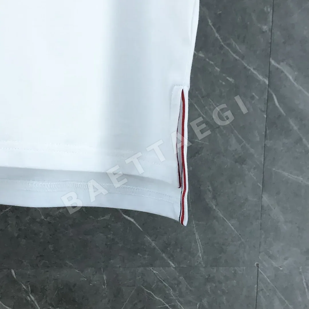 톰브라운 닻 장식 슬릿 코튼 반팔 티셔츠 상세 이미지 7