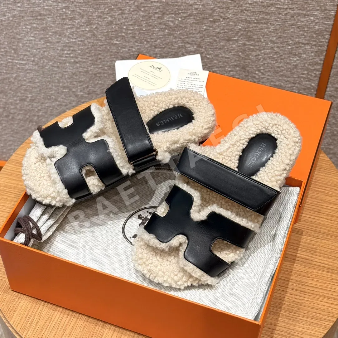 에르메스 시프레 샌들 검정 울 컷아웃 상세 이미지 2